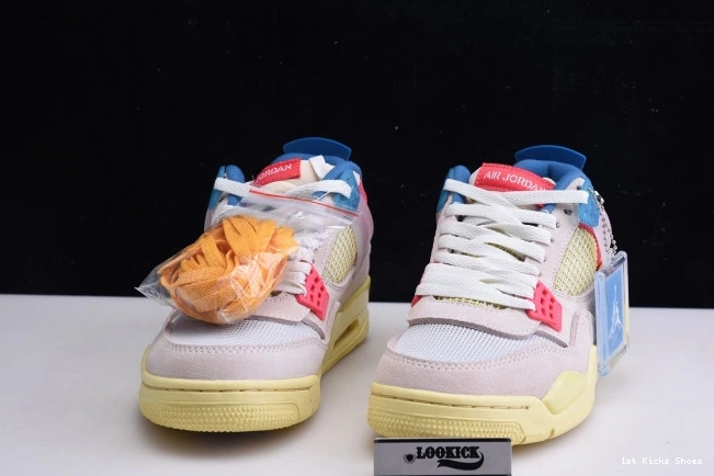 1st Kicks DC9533-800 Union Ice Guava Retro Jordan Air 4 0729